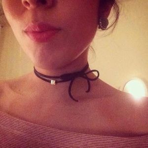 Wrap choker necklace with Taurus sign pendant